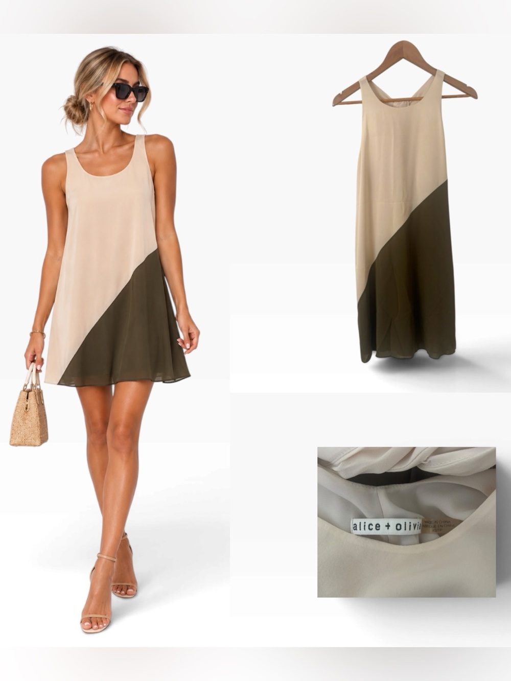 Alice + Olivia Marion Twist Silk Tunic Dress